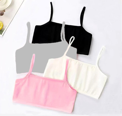 DreamBe Pack of 4 Girls Non Padded full Coverage stretchable sports Bra (Multicolor) Women Sports Non Padded Bra(Multicolor)