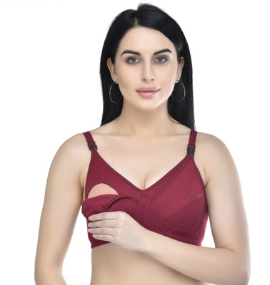 FASALVI PREMIUM Women Maternity/Nursing Non Padded Bra(Maroon)