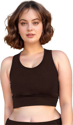BlueFicus sports bra Women Sports Non Padded Bra(Brown)
