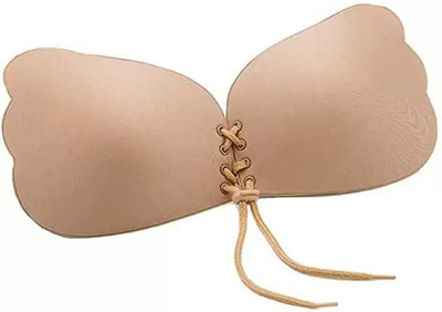 QAUKY Women Stick-on Lightly Padded Bra(Beige)