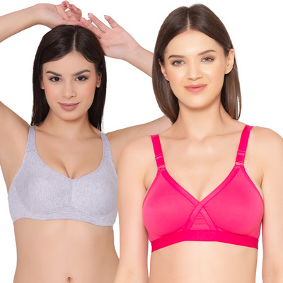 Groversons Paris Beauty Non-padded Combo Bra Women Full Coverage Non Padded Bra(Multicolor)