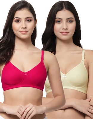 COLLEGE GIRL CG1301 Women T-Shirt Non Padded Bra(Pink, Beige)