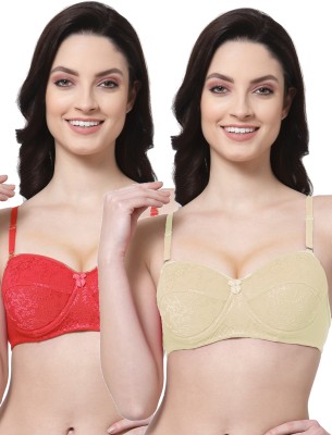 Shyam Sons FLAIR KashishFoam Women Bralette Lightly Padded Bra(Red, Beige)