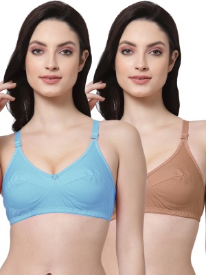 Shyam Sons FLAIR Forever Women Everyday Non Padded Bra(Light Blue, Brown)