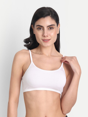 Aimly Women's Cotton Seamless Non-Padded Low Coverage Sports Bra - White (40) Women Sports Non Padded Bra(White)