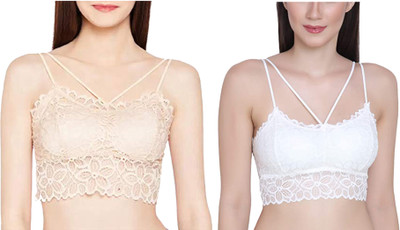 R S ENTERPRISES Women Full Coverage Lightly Padded Bra(Beige, White)
