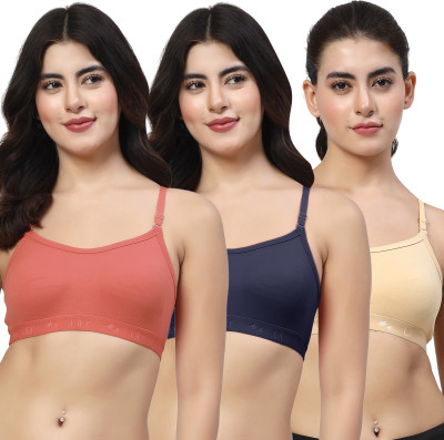 LILY 3321 Women Sports Non Padded Bra(Beige, Black, Pink)