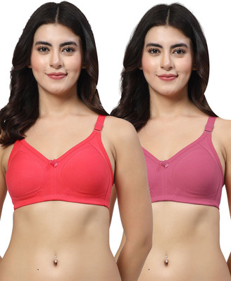 LILY iranos Women Minimizer Non Padded Bra(Red, Purple)