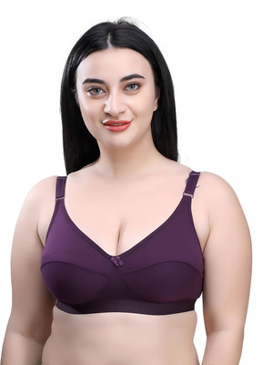 Aviva Aviva Multicolor Lycra Blend Non Padded Women's pack of 1 Full Coverage Bra Women Everyday Non Padded Bra(Purple)