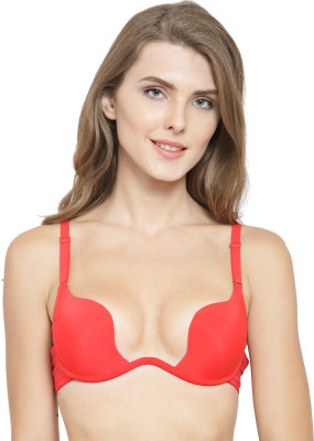 Quttos Quttos Beautiful Fantastic Pushup U Shape Bra Women Plunge Lightly Padded Bra(Red)