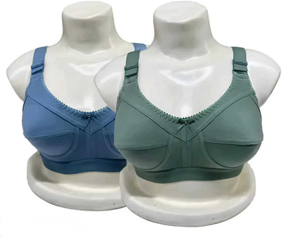 SMOOTHFIT Smooth Fit Women’s Full Coverage Bra | Cotton Blend | Non-Padded | Daily Wear Women Full Coverage Non Padded Bra(Green, Blue)
