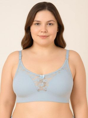 elina crafted from cotton and hosiery materia stretchable fit Women Full Coverage Non Padded Bra(Light Blue)