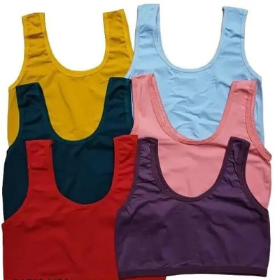Adgaon Air Sports Bra (Free Size, Fits Best- 28-34)Pack of 6 Women Everyday Non Padded Bra(Multicolor)