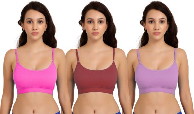 PIBU Goma Bra Women Minimizer Non Padded Bra(Pink, Maroon, Purple)