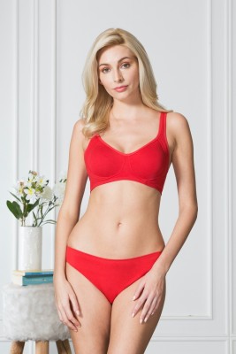 VAN HEUSEN Side Support Panel And No Spill Comfort Women T-Shirt Lightly Padded Bra(Red)