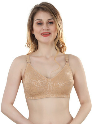CLOUD SOFT CS03 Full Coverage Full Support Women Regular Non Padded Non Wired Bra Women Full Coverage Non Padded Bra(Beige)