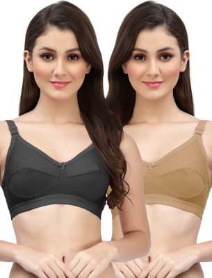 Shyam Sons FLAIR Kamya Women Minimizer Non Padded Bra(Black, Brown)