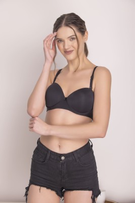 LALADES LBR 05 Women Balconette Lightly Padded Bra(Black)