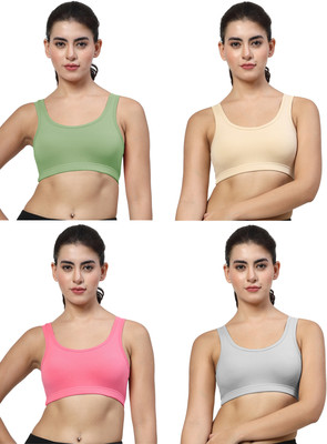 LILY stropsyttak Women Sports Non Padded Bra(Green, Beige, Grey, Pink)