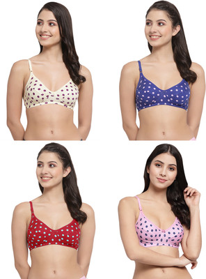 Docare YummyMino Women Everyday Non Padded Bra(Blue, Yellow, Red, Pink)