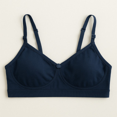 HETIERS Chic Women T-Shirt Non Padded Bra(Dark Blue)