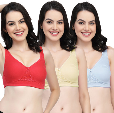 COLLEGE GIRL CG1214Mino Women Minimizer Non Padded Bra(Red, Beige, Light Blue)