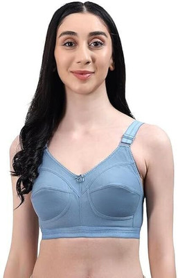 KIRROX C Cup Plus Size Wire Free Full Coverage for Heavy Bust Ladies Daily Use bra Women Push-up Non Padded Bra(Blue)