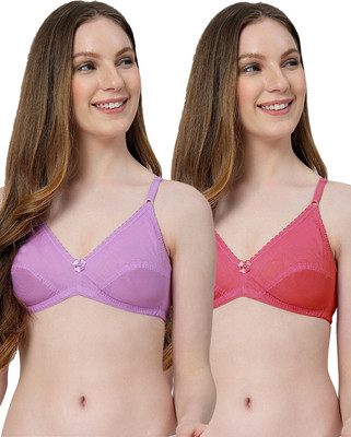 LILY anwahb Women Everyday Non Padded Bra(Purple, Maroon)
