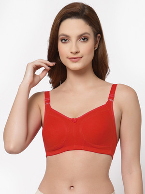 Floret Women Minimizer Bras Non Padded & Non-Wired With Full Coverage Cups Women Minimizer Lightly Padded Bra(Red)