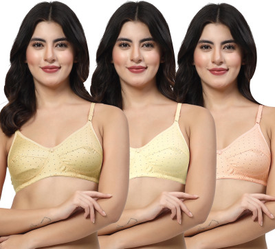 LILY egatniv Women Everyday Non Padded Bra(Beige, Yellow, Orange)
