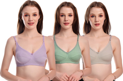 Lady Soft Lady Soft Non Padded Non-wired Every Day Bra Women Full Coverage Non Padded Bra(Multicolor)