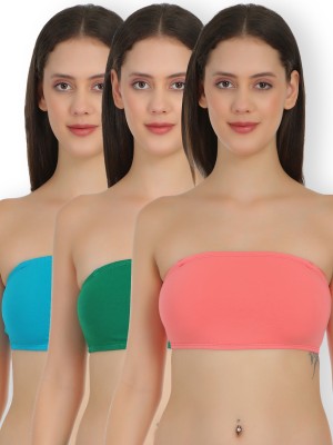 Selfcare Non Padded Strapless Full Coverage Tube Bra Women Bandeau/Tube Non Padded Bra(Multicolor)