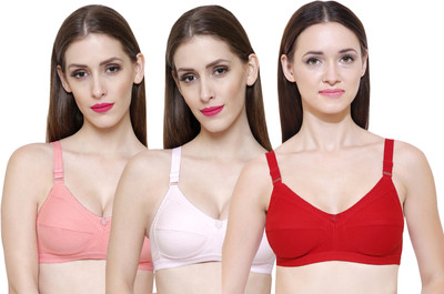 ZIVOK Full Coverage Bra Women Full Coverage Lightly Padded Bra(Red, Pink)