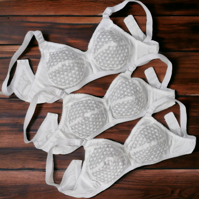 Piylu Women Full Coverage Non Padded Bra(White)