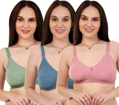 CURVZEX ANAYA Women Sports Non Padded Bra(Pink, Dark Blue, Dark Green)