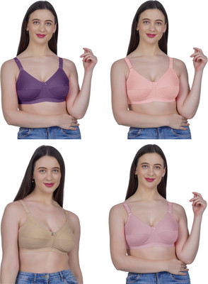 Shyam Sons FLAIR G603 Women Minimizer Non Padded Bra(Orange, Purple, Brown, Purple)