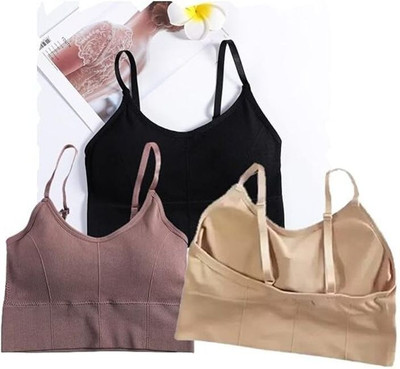 HouseOfCommon KMC-1616 Women Sports Lightly Padded Bra(Black, Beige, Grey)