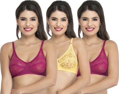 Docare Women Bralette Non Padded Bra(Purple, Yellow)