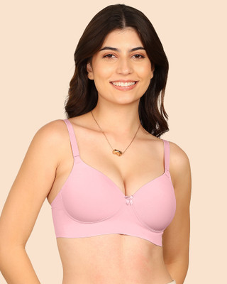 KOMLI Komli Bonded Polyamide Full Coverage Padded Bra Women T-Shirt Lightly Padded Bra(Pink)