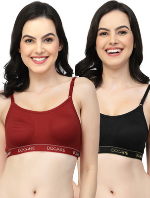 Docare SandySports Women Sports Non Padded Bra(Maroon, Black)