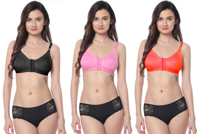 Shree Brahmani Corporation Women's Super PC Cotton Lycra Free Size Non Padded Front Hook Bra Women Everyday Non Padded Bra(Black, Beige, Red)