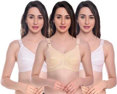 Naisa Full Coverage Women Everyday Non Padded Bra(White, Yellow, White)