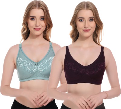 Viral Girl NA Women Full Coverage Non Padded Bra(Light Green, Purple)