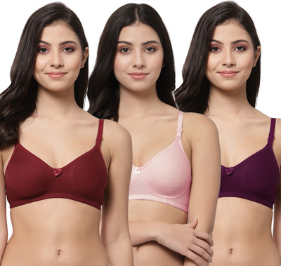 Docare Detachable Strap Women T-Shirt Lightly Padded Bra(Maroon, Pink, Purple)