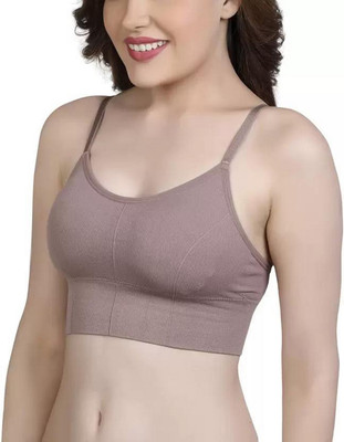 SWIFFIN Women's Seamless Padded Sports Bra with Adjustable Straps Women Everyday Lightly Padded Bra(Purple)