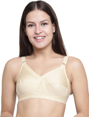 Floret Floret Non Padded Full Coverage Cotton Bra Women Full Coverage Lightly Padded Bra(Beige)