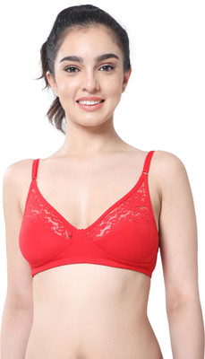 Envie 1091 Lace Cut Seam Bra Women Everyday Non Padded Bra(Red)