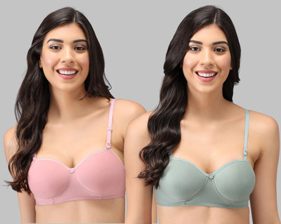 samvar Demi Bra Women Everyday Lightly Padded Bra(Pink, Green)