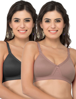 COLLEGE GIRL CG1304 Women Minimizer Lightly Padded Bra(Brown, Black)