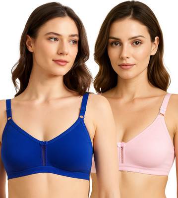 SONA Women Full Coverage Non Padded Bra(Blue, Pink)